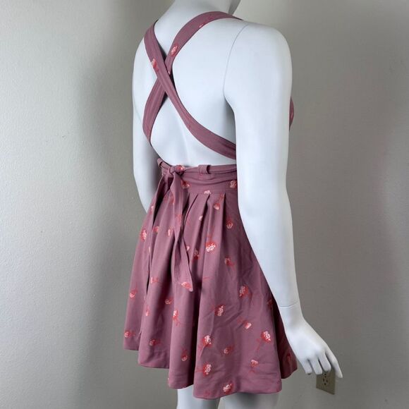 Free People Size 12 Cross Back Fit & Flare Pinup Retro Mini Floral Dress FLAWED* - Picture 5 of 14